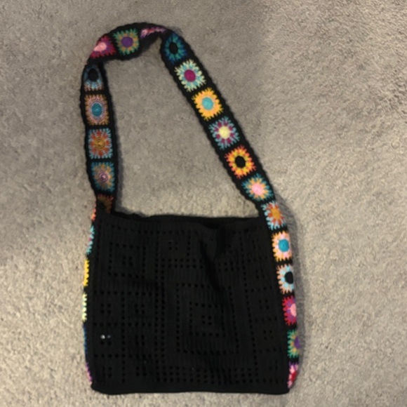 Colorful Floral Crochet Shoulder Bag - Picture 2 of 2